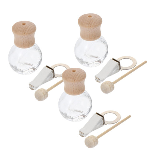 18 Pcs car Perfume Empty Bottle Scent Diffuser Essential Oils Diffuser car Aroma Diffuser Clip Retro Decor Glass Carafe Mini perfumes Car Aroma Bottle Car Essential Oils Bottle