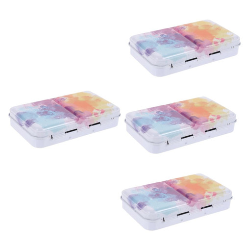 NUOBESTY 4 Sets Paint Box Mixing Painting Tray Watercolor Mixing Tray Paint Case Plastic Tray Palettes Color Drawing Tray Paint Pallet Watercolor Tin Tins Gouache Box Student Portable Pp