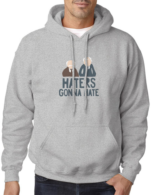 Blue Bubble Tees BBT Adult Muppets Statler Waldorf Haters Gonna Hate Hoodie L Sport Grey Blue Bubble Tees BBT Adult Muppets Statler Waldorf Haters Gonna Hate Hoodie L Sport Grey