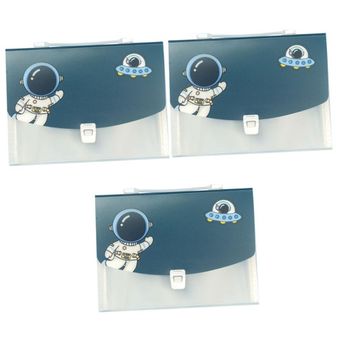 Tofficu 3pcs Multi-Level Folder Expandable File Folder folders for Binders Bulk folders File Organizer File Folder Organizer Astronaut Pattern File Bag Plastic Filing Folder Receipt Folder
