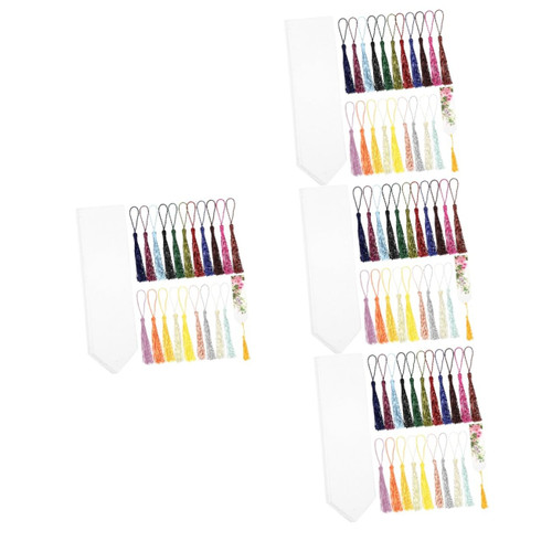 TEHAUX 4 Sets Blank Bookmark Bookmarks Book Page Marker Delicate Book Marker Office Supplies Reading Page Markers Book Label DIY Bookmark Decor School Supplies Acrylic Fine Tassel Student