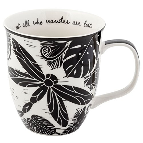 Karma Gifts Boho Black And White Mug, Dragonfly