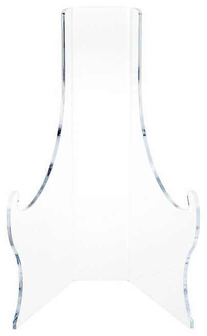 Plymor Clear Acrylic Elevated Flat Back Easel with Deep Support Ledges, 12.625" H x 7.5" W x 7.25" D