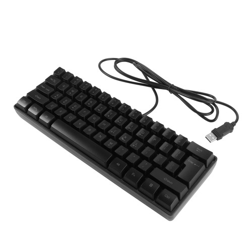 Mikikit 61-Key Keypad Mechanical Keyboards Electronic Keyboards Black Keyboard RGB Backlit Gaming RGB Backlight Keyboard Wired USB Keyboard 61 Keys Keyboard Mini Gaming Keyboard Computer