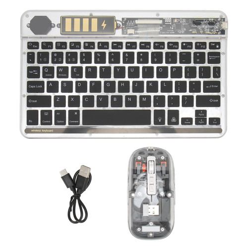 Bluetooth Keyboard and Mouse, Ultra Slim Wireless Keyboard and Mouse Combo, Rechargeable Portable Wireless Keyboard Mouse Set for Tablet Laptop PC (Black)