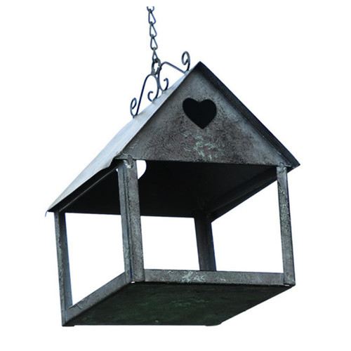 VANZACK 1pc Retro Feeder Bird Feeders for Outside Welcome Bird House Parrot Hideaway Hut Decorative Bird Nesting House Hanging Squirrel Decor Bird Food Container Iron to Feed Bird Supplies