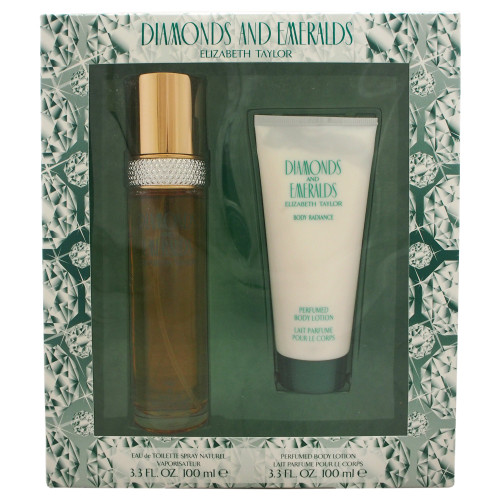 Diamonds & Emeralds By Elizabeth Taylor For Women. Set-EDT Spray 3.3 Ounces & Body Lotion 3.3 Ounces