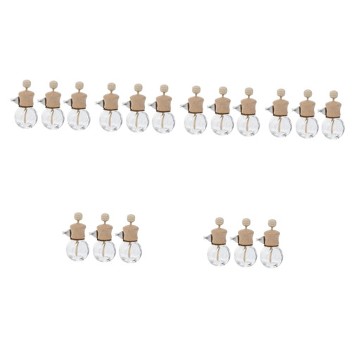 Hemoton 18 Pcs car Perfume Empty Bottle car Aroma Diffuser Clip Diffuser for Essential Oils Mini Essential Oil Diffuser car air Vent Diffuser car Diffuser Mini car Wood Glass Accessories