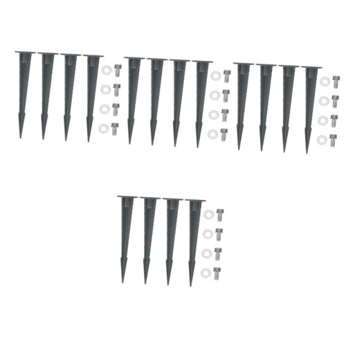 Yardwe 16 Pcs Lawn Light Pole Replacement Outdoor Ground Stakes Ground Stakes for Christmas Lights Light Ground Spike Ground Spikes Stakes Solar Ground Lights Led Garden Light Aluminum