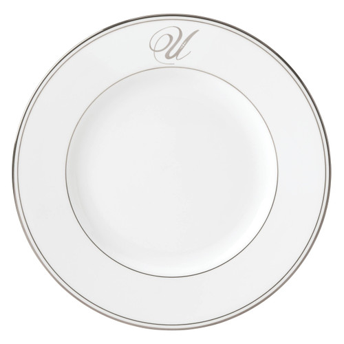 Lenox Federal Platinum Script Monogram Dinnerware Dinner Plate, U