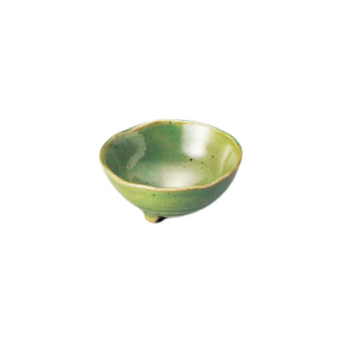 ????(Yamasita Craft) Yamashita Kogei 912534139 Small Bowl with Small Green Glaze Speckled Three Feet 3.3 x 1.6 inches (8.4 x 4 cm)