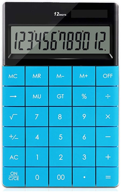 HXR Calculators Practical Calculator Student Supplies 12-bit Display Basic Calculator with Large Buttons Sensitive Button Office Supplies Calculators (Color : Blue)