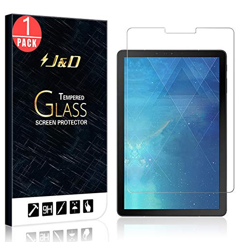 J&D Compatible for 1-Pack Galaxy Tab S4 10.5 Glass Screen Protector, [Tempered Glass] [Not Full Coverage] HD Clear Ballistic Glass Screen Protector for Samsung Galaxy Tab S4 10.5 inch Screen Protector