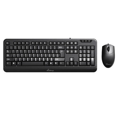 MediaRange Wired keyboard and optical 3-button mouse set, QWERTZ, black