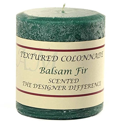Pack of 2, Textured 3" x 3" Pillar Candles Balsam Fir for Weddings, Home & Event Decoration, Relaxation, Made in US