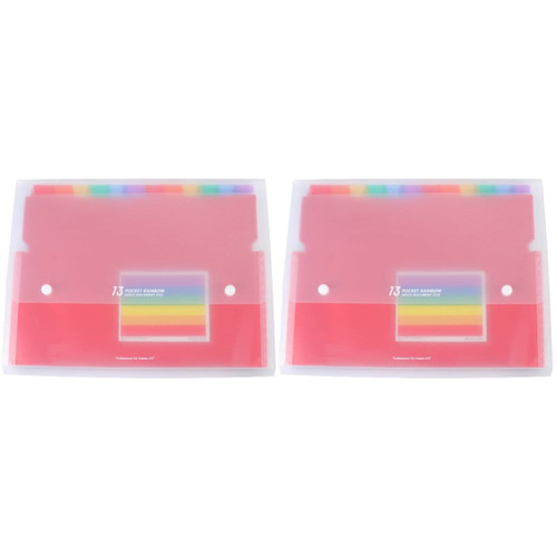 Expanding File Folder Accordian File Organizer File Pocket Letter Size Accordion Folder Accordion Document File (Color : Colorfulx2pcs, Size : 32.5x25cmx2pcs)