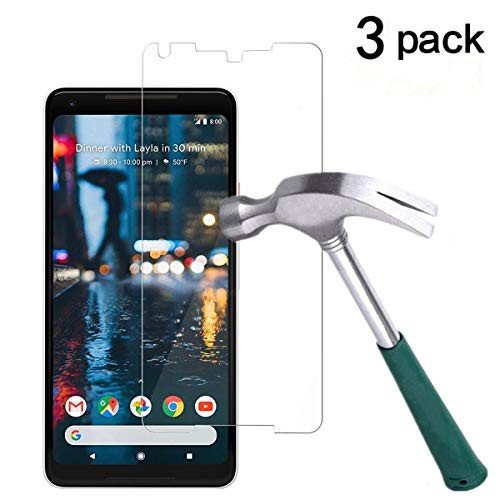 Google Pixel 2 XL Screen Protector,[3-Pack] TANTEK [Case Friendly] Pixel 2 XL Anti Scratch,Bubble Free, HD Ultra Clear,Premium Tempered Glass Screen Protector for Pixel 2 XL (2017)