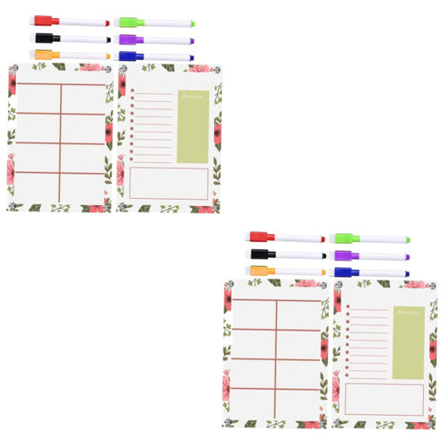 NUOBESTY 2 Sets Acrylic Message Board Magnetic Week Calendar Dry Erase Board for Wall Fridge Planning Board Planning Board for Fridge Memo Board Magnets Shopping Magnetic Attraction Meal