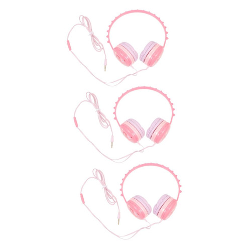 OSALADI 3pcs Dinosaur Headphones Kid Wired Headset Over Ear Noise Cancelling Headphones Computer Noise Cancelling Over Ear Headphones Boys Headphones Cartoon Headphones Stereo LED Girl Abs