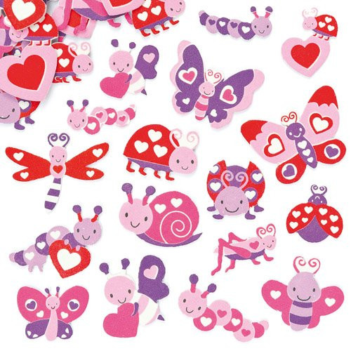 Baker Ross Love Bug Foam Stickers for Kids to Decorate Collage Cards & Craft (Pack of 120) Baker Ross Love Bug Foam Stickers for Kids to Decorate Collage Cards & Craft (Pack of 120)