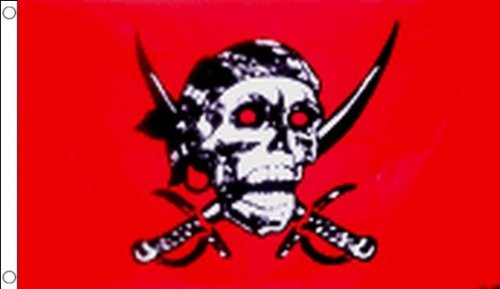 AZ FLAG Pirate Red Skull Flag 2' x 3' - Pirates Flags 60 x 90 cm - Banner 2x3 ft