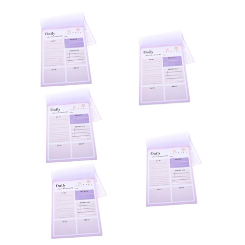 Ciieeo 5pcs Daily Note Planner Daily Task Planner Productivity Tracker Daily to Do List Planner Work Planner Daily Appointment Book Do List Notepad Paper Student Morandi Tearable