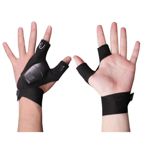 ZHIERPLUS Multi-Functional Lighting Gloves, LED Night Light Fishing Gloves Flashlight Torch Outdoor Gear Cycling Camping Hiking Survival Fingerless Gloves for Men Women