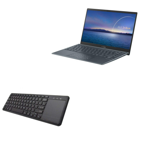 BoxWave Keyboard Compatible with ASUS Zenbook 13 (UX325) (Keyboard by BoxWave) - MediaOne Keyboard with TouchPad, USB Fullsize Keyboard PC Wireless TrackPad for ASUS Zenbook 13 (UX325) - Jet Black