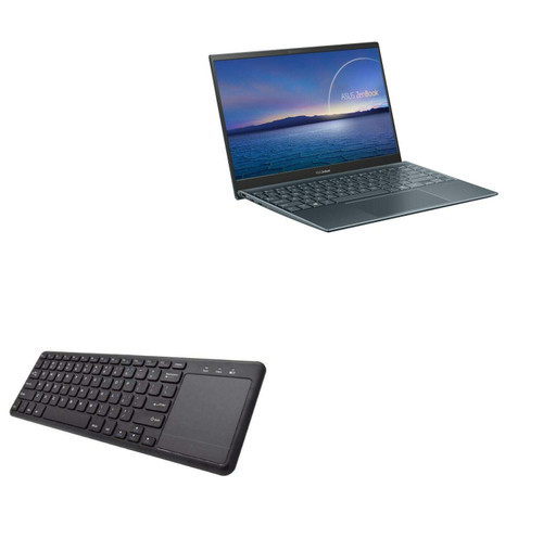 BoxWave Keyboard Compatible with ASUS ZenBook 14 UM425UA (Keyboard by BoxWave) - MediaOne Keyboard with TouchPad, USB Fullsize Keyboard PC Wireless TrackPad for ASUS ZenBook 14 UM425UA - Jet Black