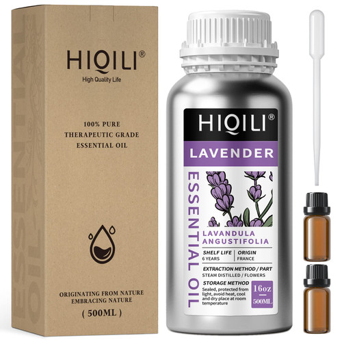HIQILI Lavender Essential Oil,100% Pure Lavender Essential Oil for Diffuser, Spray - 16Oz
