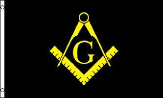 AZ FLAG Masonic Black Flag 3' x 5' - Freemasonry Flags 90 x 150 cm - Banner 3x5 ft