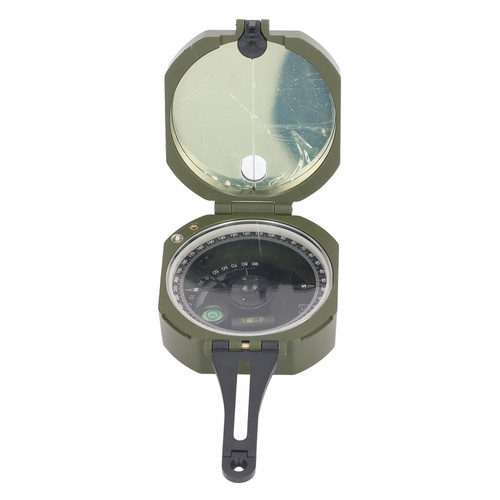 Aiming Compass, Multifunctional Magnifying Viewer Pointer Compass Zinc Alloy Housing for Outdoor Adventure