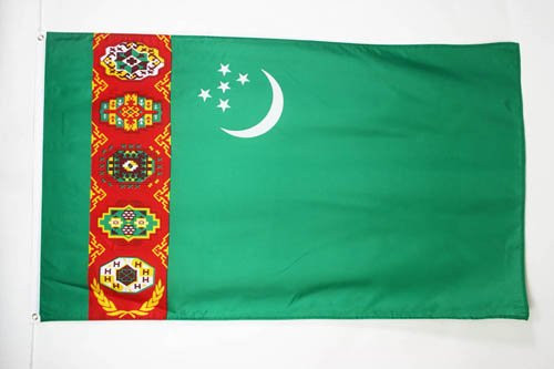AZ FLAG Turkmenistan Flag 3' x 5' - Turkmen Flags 90 x 150 cm - Banner 3x5 ft
