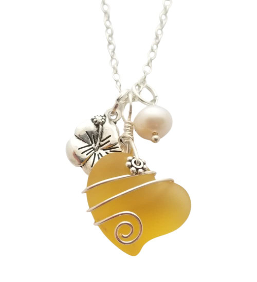 Yinahawaii Handmade Sea Glass Necklace, Hawaiian Jewelry For Women, Wire Heart Necklace Yellow Necklace, Hibiscus Pearl Necklace, Sea Glass Jewelry Birthday Gift For Girl (November Birthstone Jewelry) Yinahawaii Handmade Sea Glass Necklace, Hawaiian Jewelry For Women, Wire Heart Necklace Yellow Necklace, Hibiscus Pearl Necklace, Sea Glass Jewelry Birthday Gift For Girl (November Birthstone Jewelry)