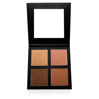 Beauty Vaulte Haute Lite Highlighter Palette - 4 Colors for Natural Glow, Face Glowing, and Shimmering Cheekbone Makeup - Brightens & Shades, Body Shading - Shimmer Glitter Illuminating Powder