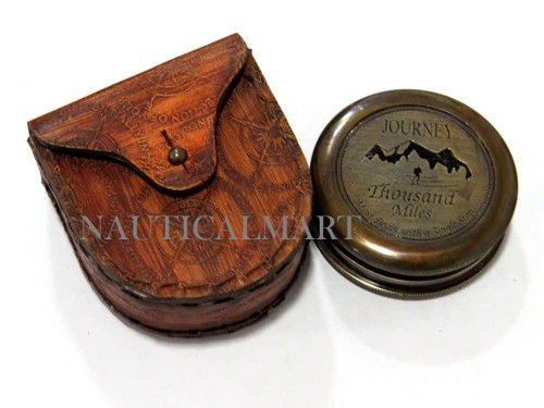 NauticalMart "A Journey of A Thousand Miles Must Begin with A Single Step" Antique Compass with Gift Case NauticalMart "A Journey of A Thousand Miles Must Begin with A Single Step" Antique Compass with Gift Case