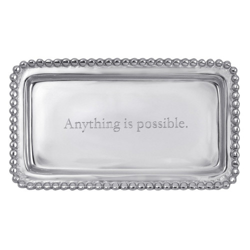 Mariposa Brillante "Anything is possible" Tray Silver Aluminum, Metal