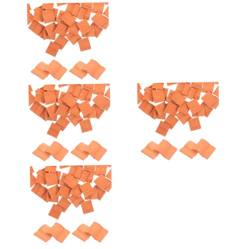 VILLCASE 200 Pcs Mini Bricks Doll House Bricks Roof Tiles Figurines Tiny Craft Bricks Bulk Wallpaper Mini Toys for Kids Kid Toy Simulated Roof Tiles Models Clay Ceramic Tile Red Brick Child