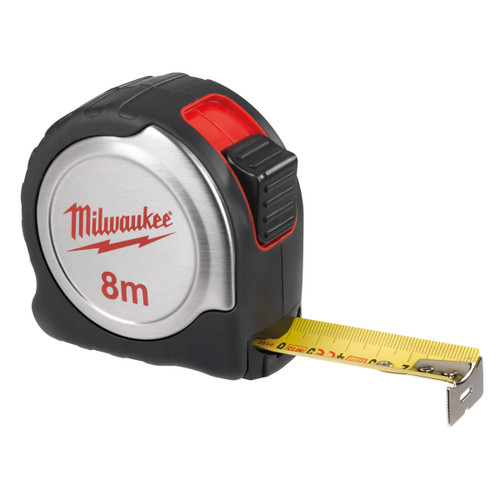 Milwaukee 4932451640 Silver Tape Measure C8/25, Red/Black/Silver