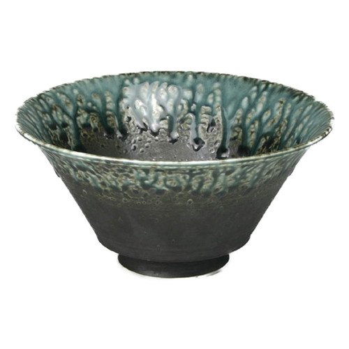 Ranchant Ikemen Bowl, Multi, Diameter 6.9 x 3.5 inches (17.5 x 9 cm), Green Glaze, Made in Japan, Arita Ware