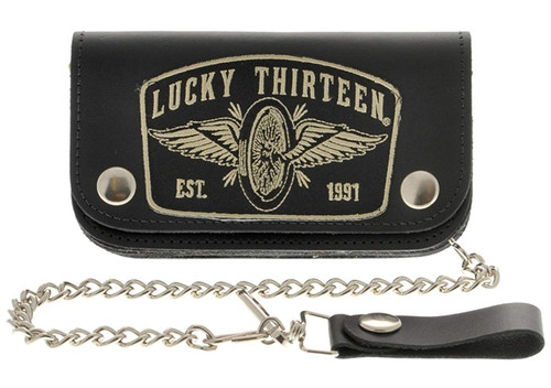 Lucky 13 Speedster Racer Leather Wallet With Chains