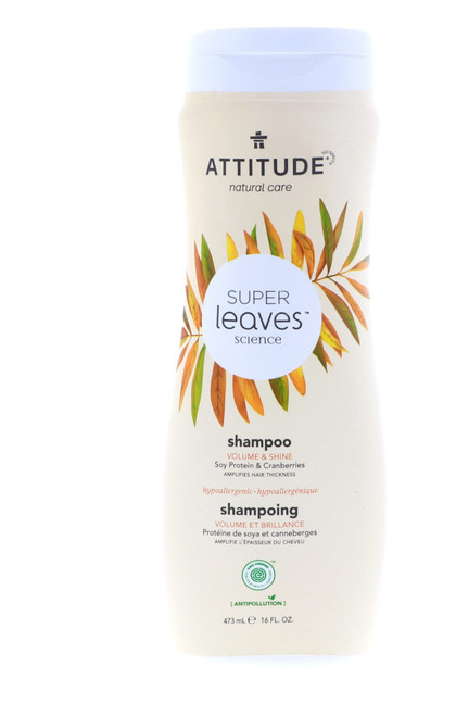 ATTITUDE Super Leaves Volume and Shine Shampoo- Soy Protein and Cranberries (Pack of 2) With Vitamin B5, Watercress, Indian Cress, Soy Protein, Cranberry and Raspberry, 16 fl. oz. each