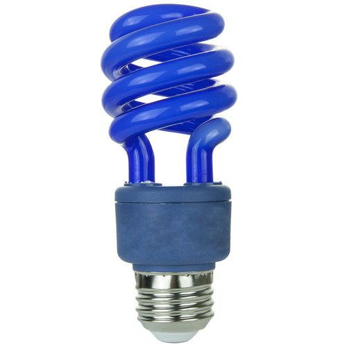 Sunlite SM13/B 13-watt Spiral Energy Saving Compact Fluorescent CFL Light Bulb (40-Watt Incandescent Equivalent), Medium Base, Blue