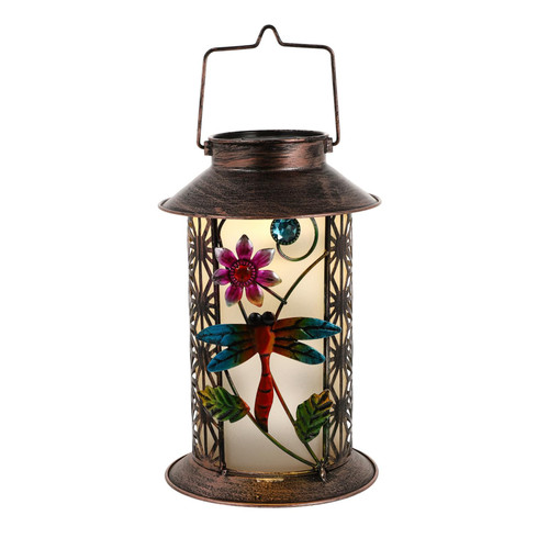 DOITOOL Solar Lantern Solar Garden Lanterns Outdoor Garden Lights Solar Powered Projector Outdoor Hanging Lantern Led Decor Outside Patio Light Solar Lights Wrought Iron Vintage Aisle