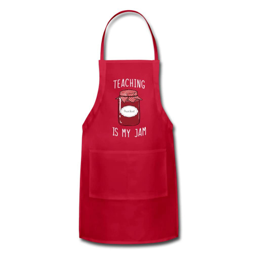 Preschool Teacher Apron With Pockets - Teaching Pre-school Is My Jam Apron red