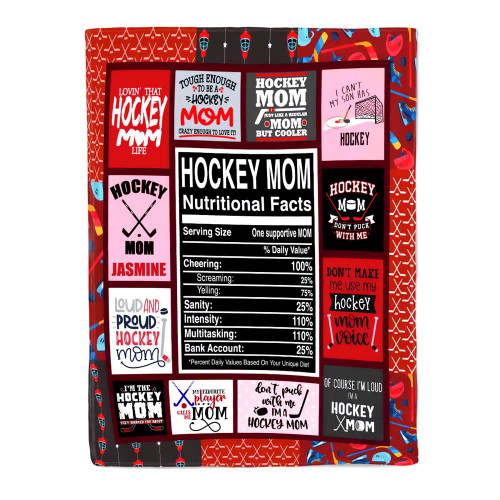 Ewan Personalized Hockey Mom Blanket, Hockey Mom Nutritional Facts Fleece Sherpa Throw Blanket, Hockey Blanket Gifts for Mom, Hockey Mom Gifts Ewan Personalized Hockey Mom Blanket, Hockey Mom Nutritional Facts Fleece Sherpa Throw Blanket, Hockey Blanket Gifts for Mom, Hockey Mom Gifts