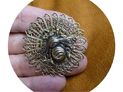 Bee Honey Bees Round Filigree Brass Pin Pendant Brooch Love Sparkling Rhinestone Women Brooch Crystal Pin Vintage Brooch Pin for Women Costume Accessory Bee Honey Bees Round Filigree Brass Pin Pendant Brooch Love Sparkling Rhinestone Women Brooch Crystal Pin Vintage Brooch Pin for Women Costume Accessory