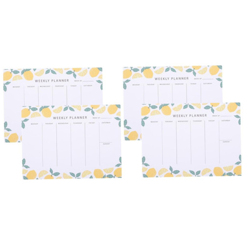 STOBOK 4 Pcs Weekly Calendar Stickers Tear-off Weekly Notepads Daily Schedule Grocery List Pad To Do List Notepad 2023 Calendar Magnetic Labels Student Memorandum Paper Plan