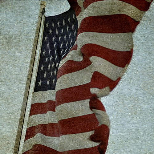 buyartforless 'Flying American Flag I' Gallery Wraped Canvas by Brandi Fitzgerald