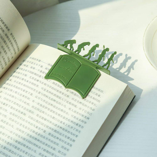 Bookmarks,Retro Bookmark,Bookmarks Creative Theory of Evolution Bookmark 3D Silicone Reading Bookmarks Book Holder Gift for Children